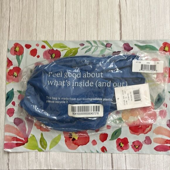 Andie Swim The Scala Blue Bikini Top Bandeau Strapless - Picture 9 of 10